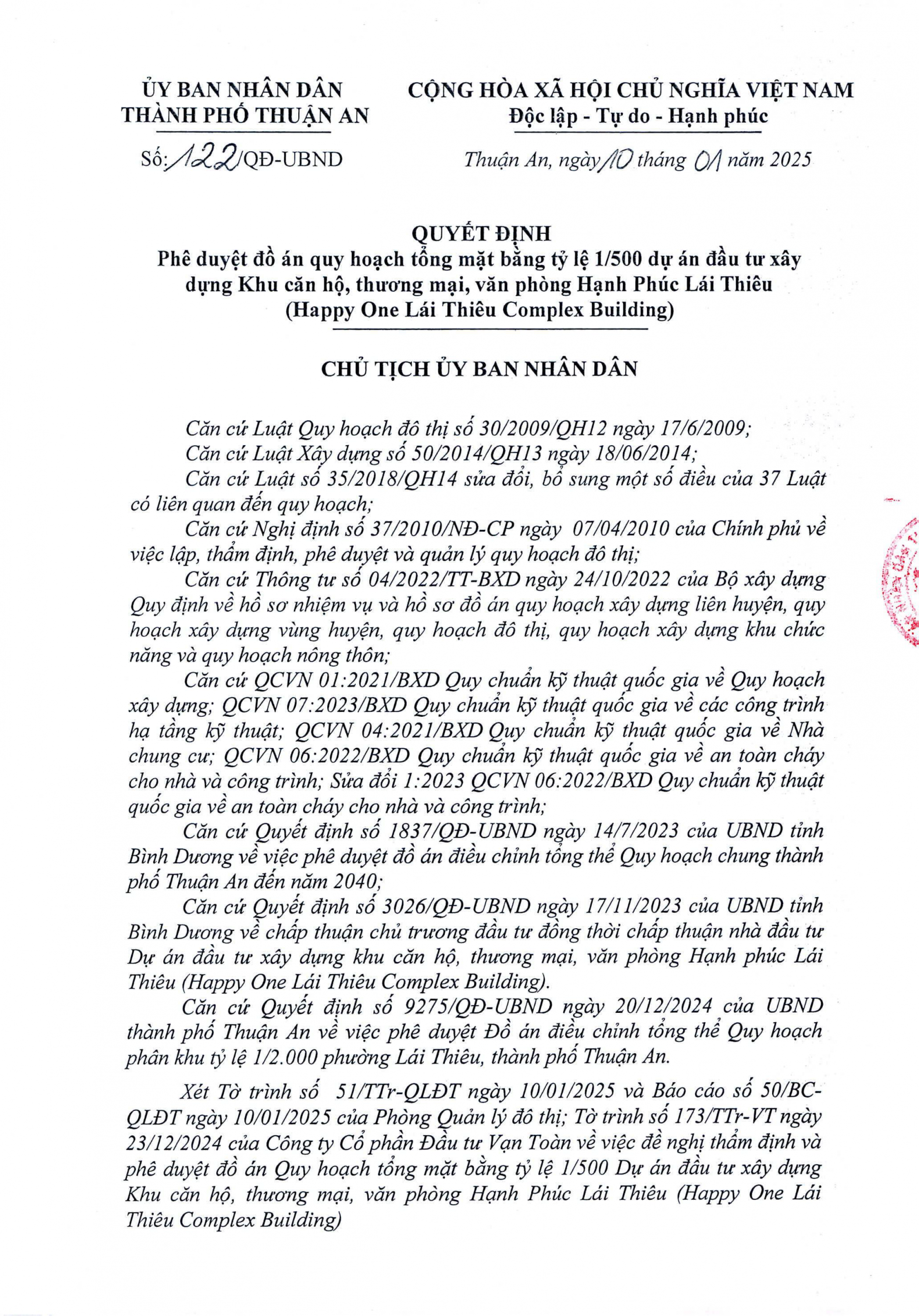  QĐ Phê duyệt QH TMB 1.500.